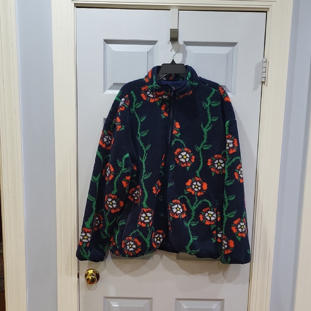 Rowing Blazers Mens Floral Puffer Jacket - Navy and Green